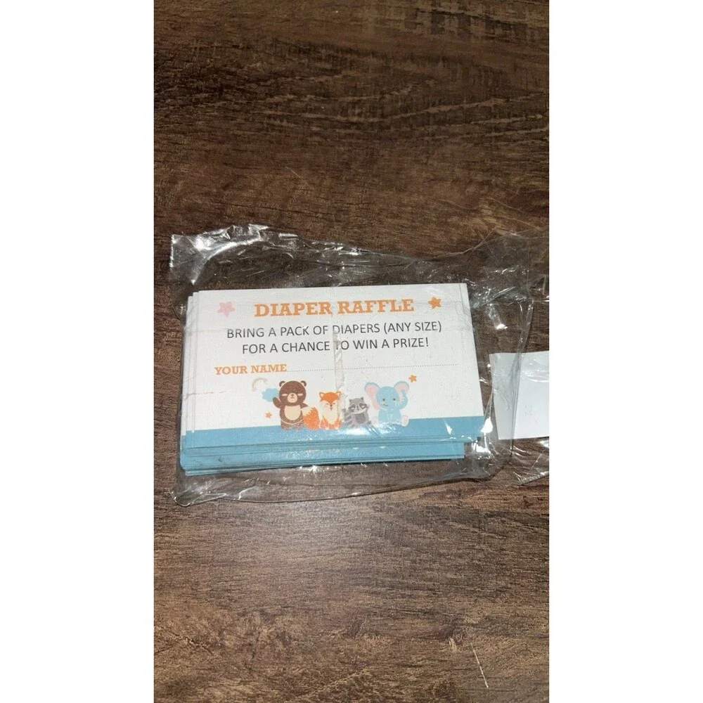 Diaper Raffle Tickets for Baby Shower – 50 Pack Gender Neutral Baby Shower Game